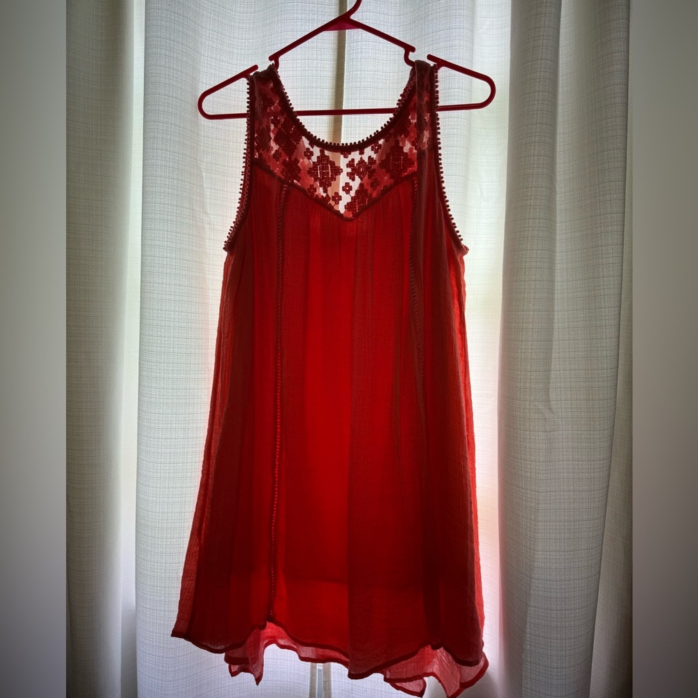 Short summer dress, peachy pink
